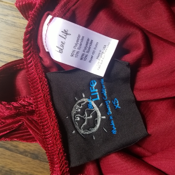 Blue Life velvet ruffle one piece bodysuit size XS NWOT - Picture 7 of 7